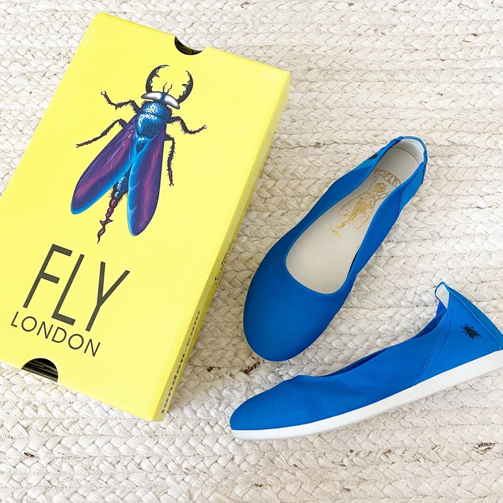 New Fly London Cupido Electric Blue Flats